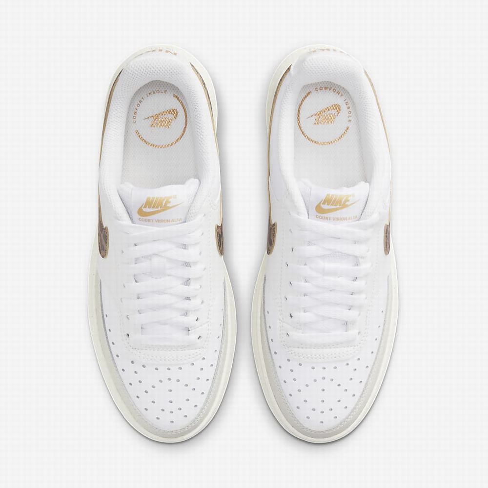 Nike Court Vision Alta Női Utcai Cipő Fehér Barna | NI5039-G63