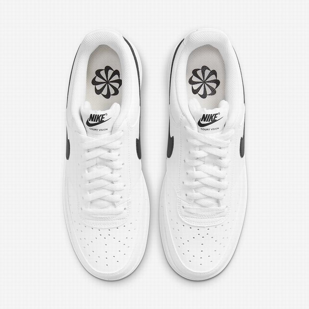 Nike Court Vision Low Next Nature Férfi Utcai Cipő Fehér Fekete | NI2381-N13