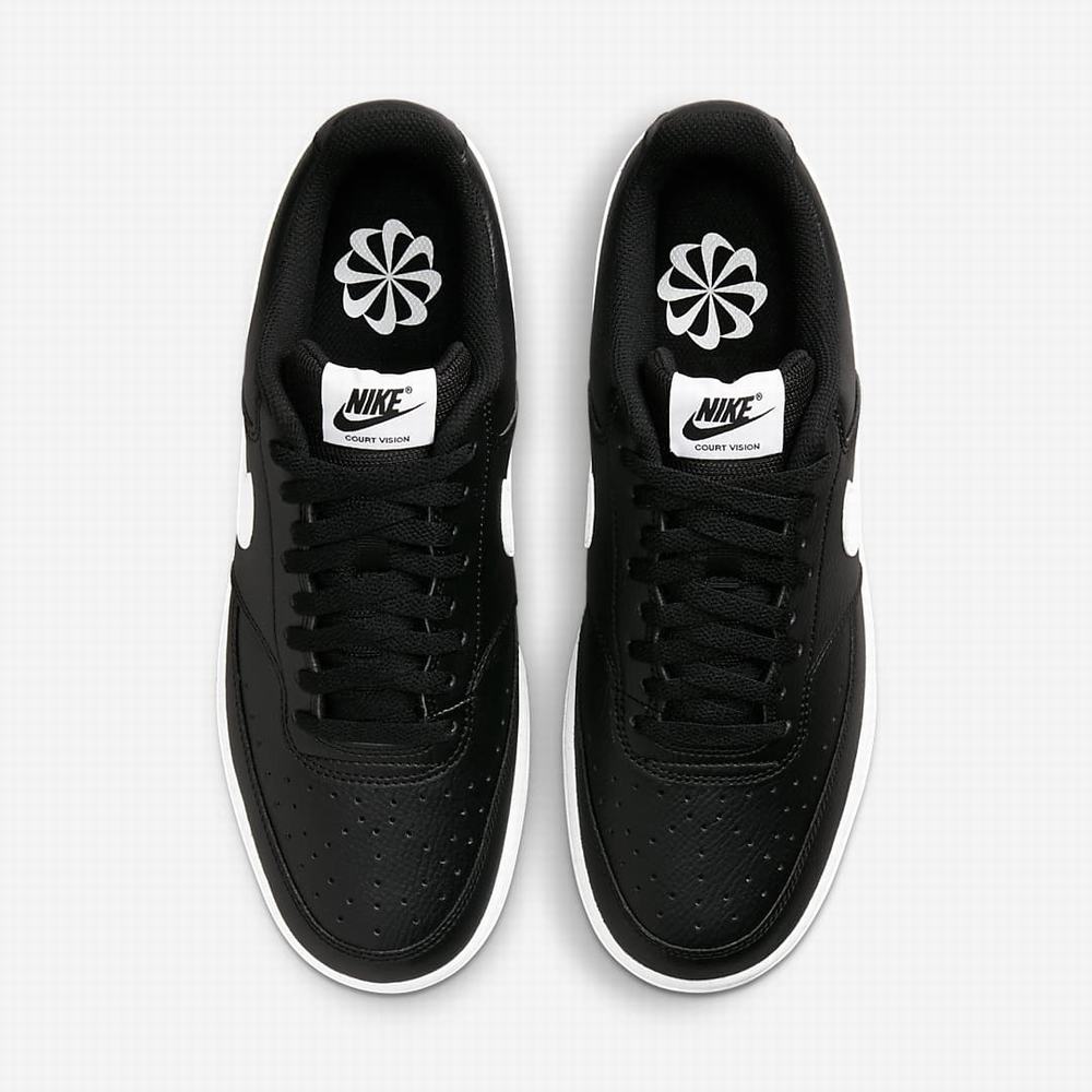Nike Court Vision Low Next Nature Férfi Utcai Cipő Fekete Fehér | NI2703-S52