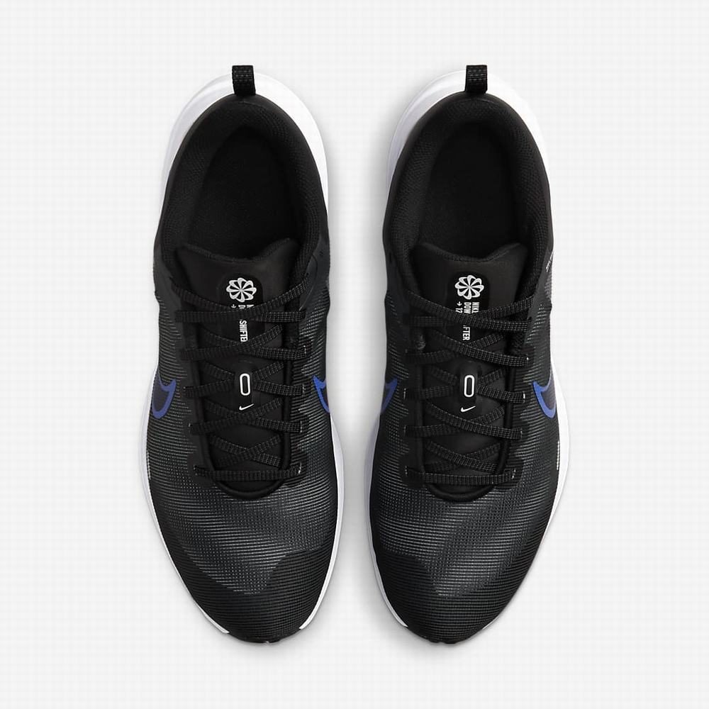 Nike Downshifter 12 Férfi Futócipő Sötétszürke Fekete Fehér Kék | NI7561-M43