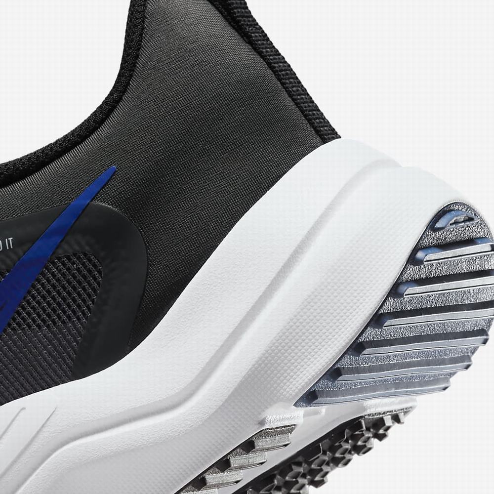 Nike Downshifter 12 Férfi Futócipő Sötétszürke Fekete Fehér Kék | NI7561-M43