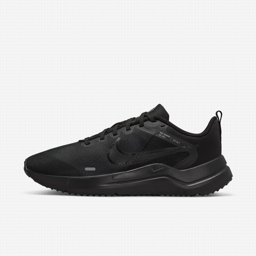 Nike Downshifter 12 Női Futócipő Fekete Sötétszürke Szürke Fekete | NI8374-Z59