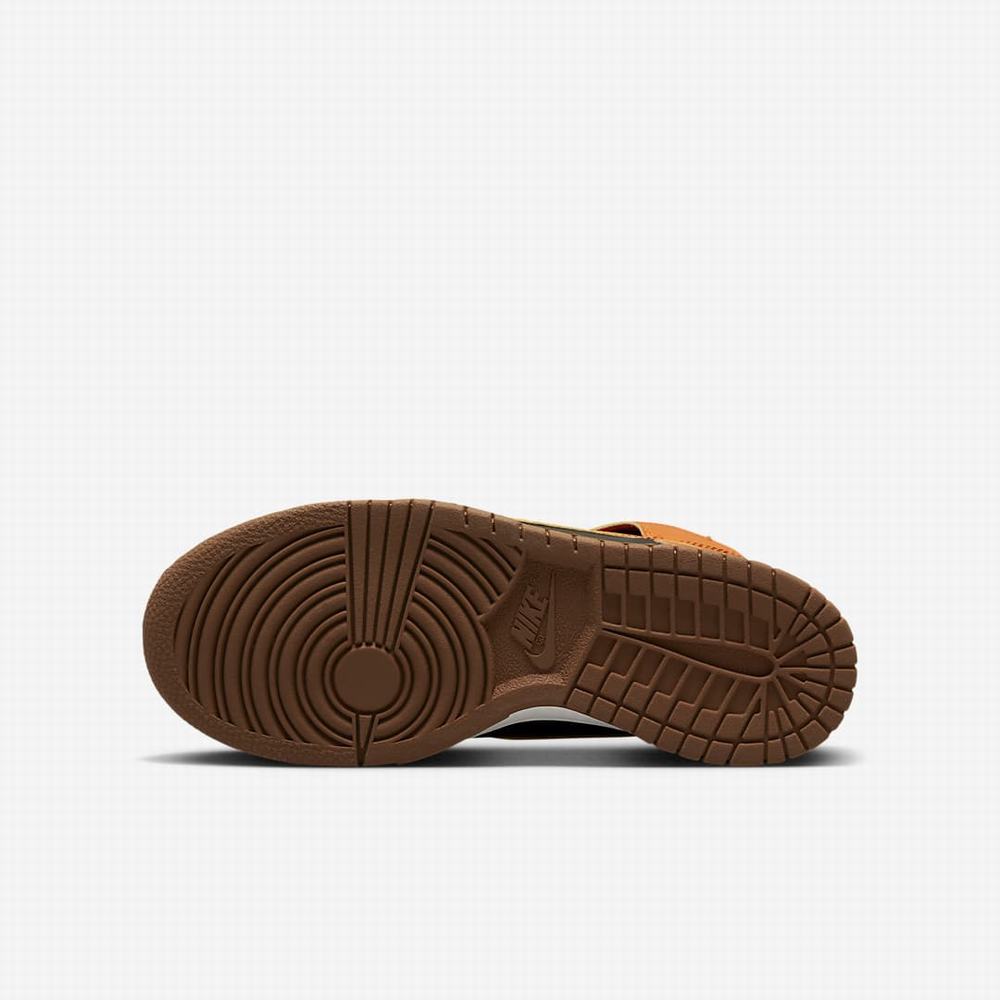 Nike Dunk High Gyerek Magasszárú Cipő Fekete Sárga Fehér Narancssárga | NI2957-L97