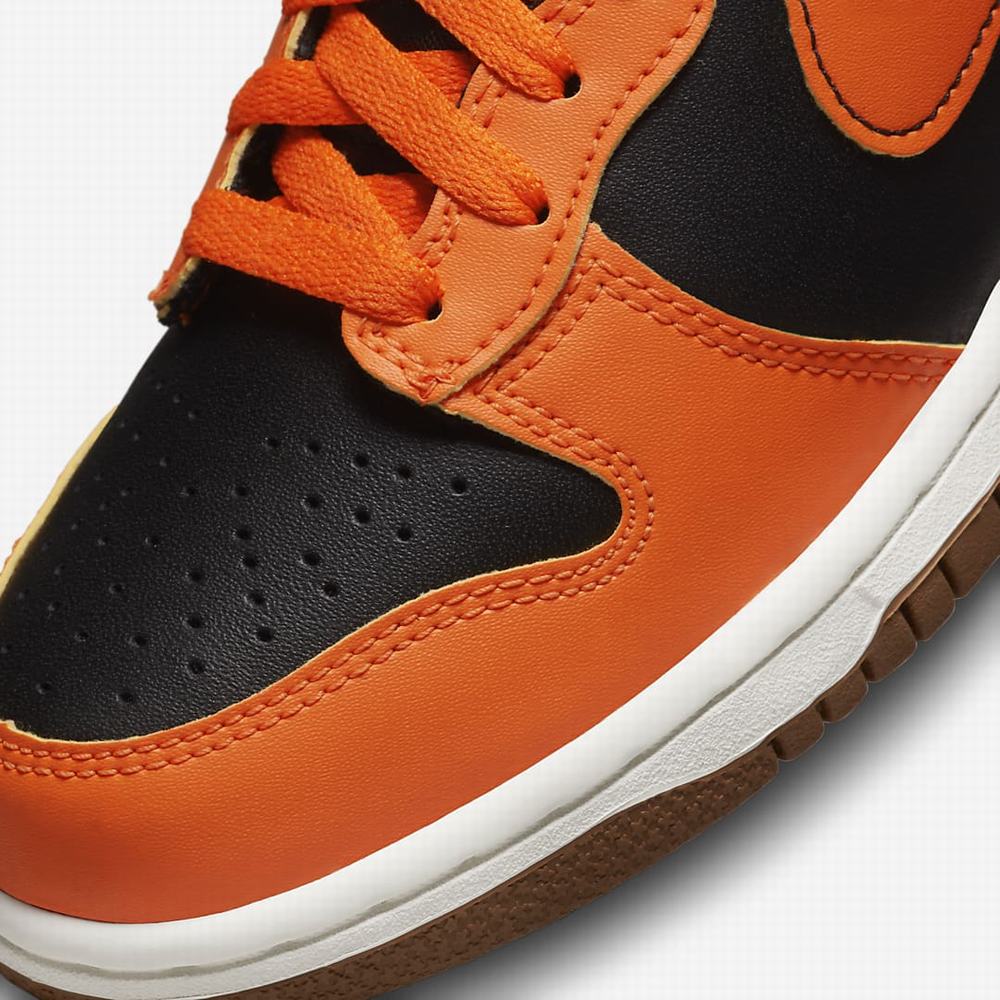 Nike Dunk High Gyerek Magasszárú Cipő Fekete Sárga Fehér Narancssárga | NI2957-L97