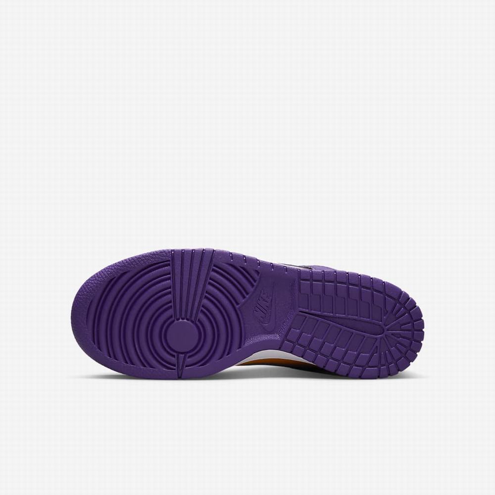 Nike Dunk High Gyerek Magasszárú Cipő Lila Arany Fehér Lila | NI6218-Y67