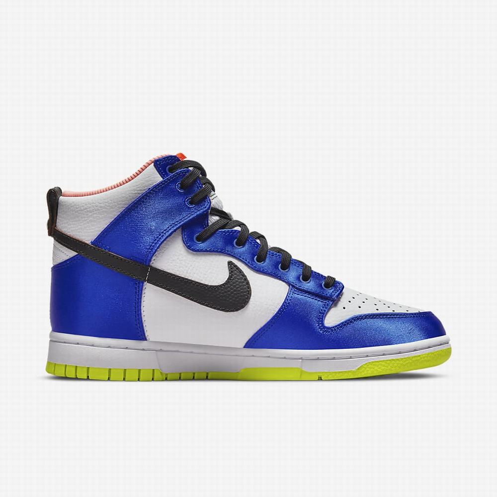 Nike Dunk High Női Magasszárú Cipő Fehér Kék Zöld Fekete | NI7932-K38