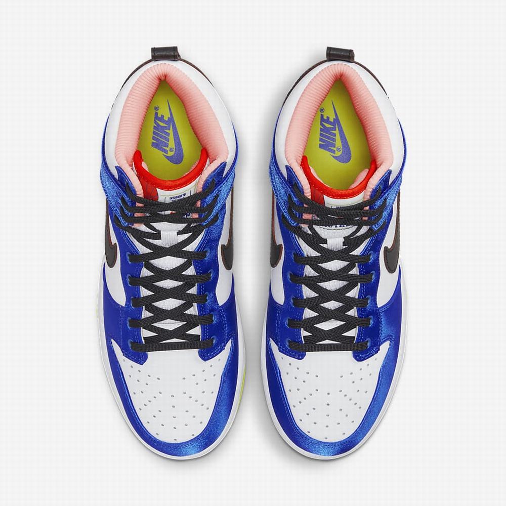 Nike Dunk High Női Magasszárú Cipő Fehér Kék Zöld Fekete | NI7932-K38