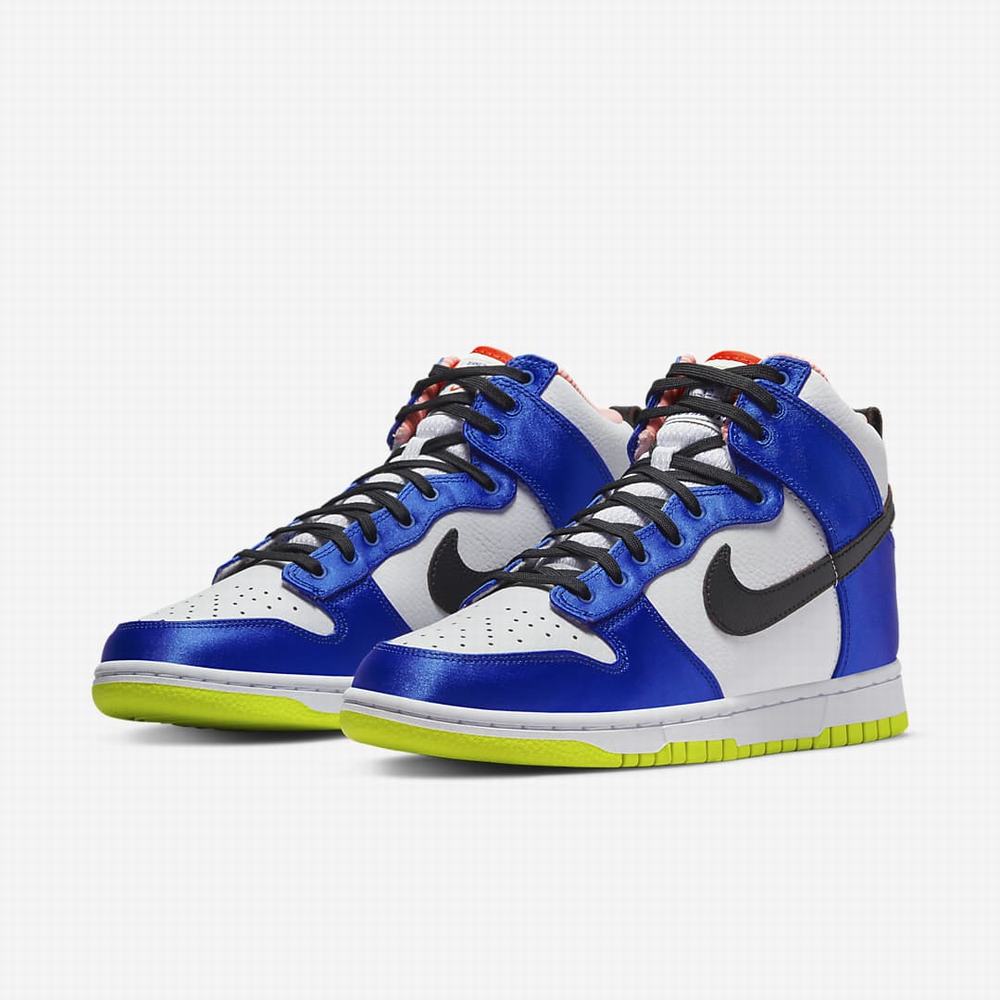 Nike Dunk High Női Magasszárú Cipő Fehér Kék Zöld Fekete | NI7932-K38
