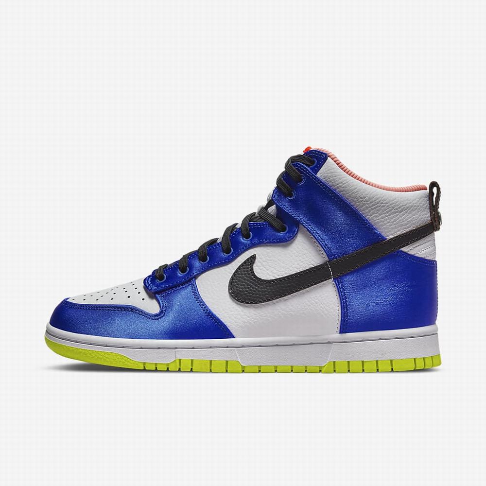 Nike Dunk High Női Magasszárú Cipő Fehér Kék Zöld Fekete | NI7932-K38