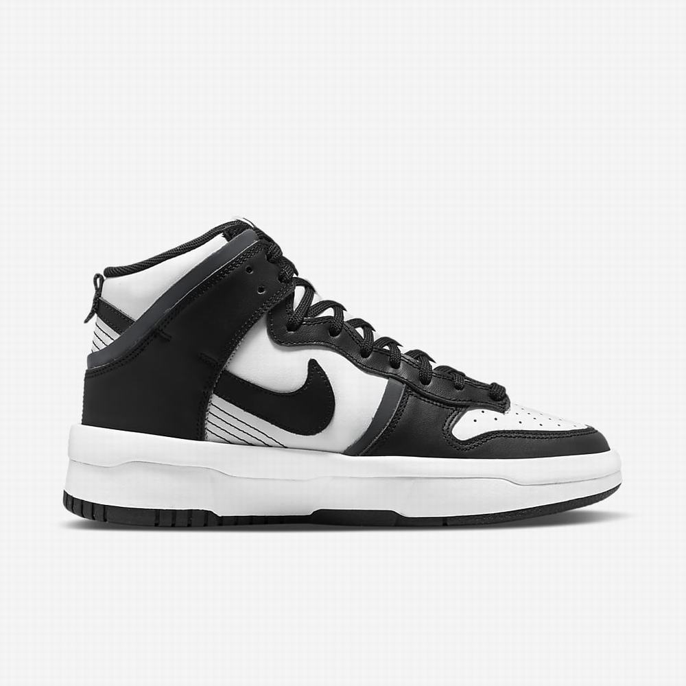 Nike Dunk High Up Női Magasszárú Cipő Fehér Sötétszürke Fekete | NI9617-U73