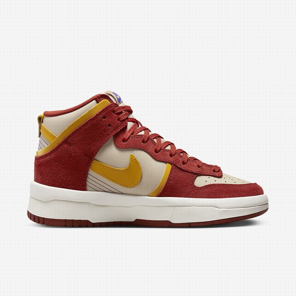 Nike Dunk High Up Női Magasszárú Cipő Piros Sárga | NI1974-Y74