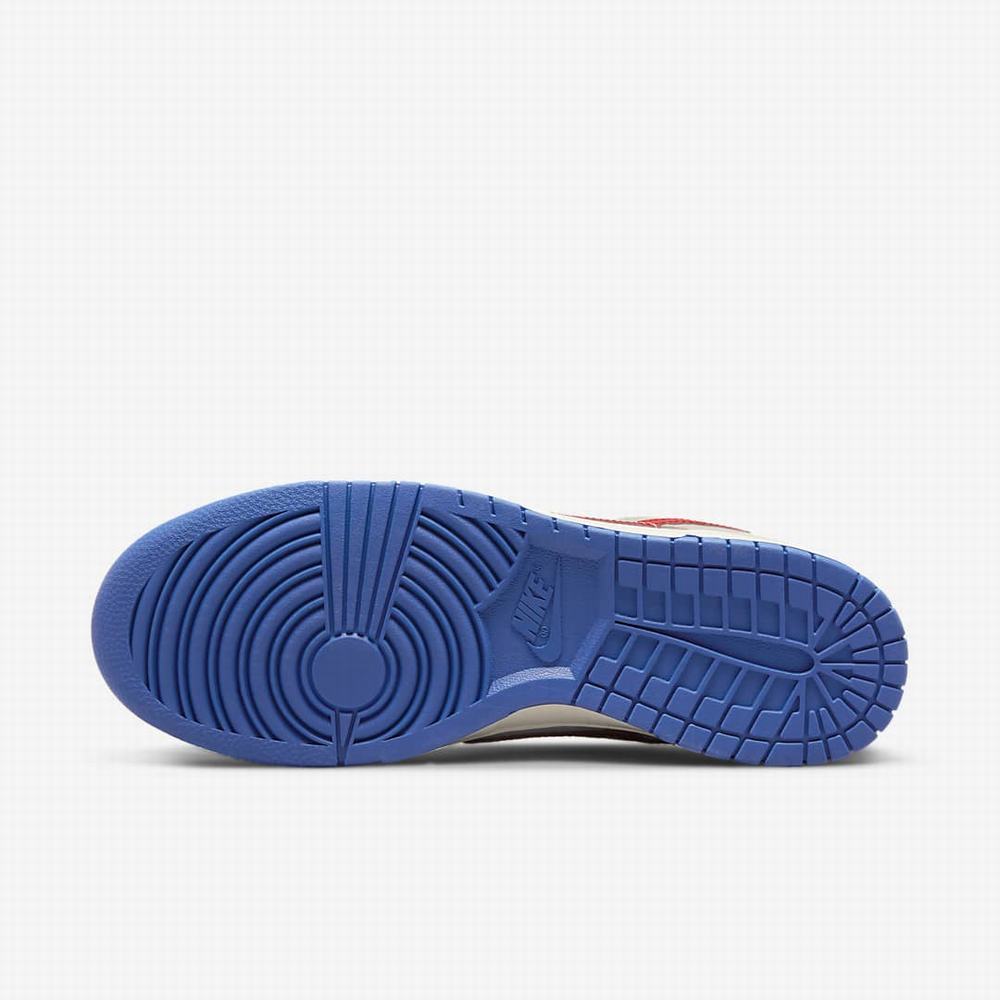 Nike Dunk Low Férfi Utcai Cipő Világos Szürke Fehér Királykék Piros | NI0546-B78