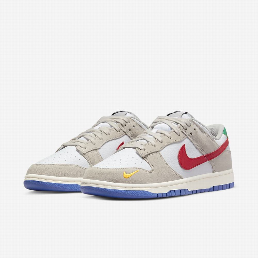 Nike Dunk Low Férfi Utcai Cipő Világos Szürke Fehér Királykék Piros | NI0546-B78