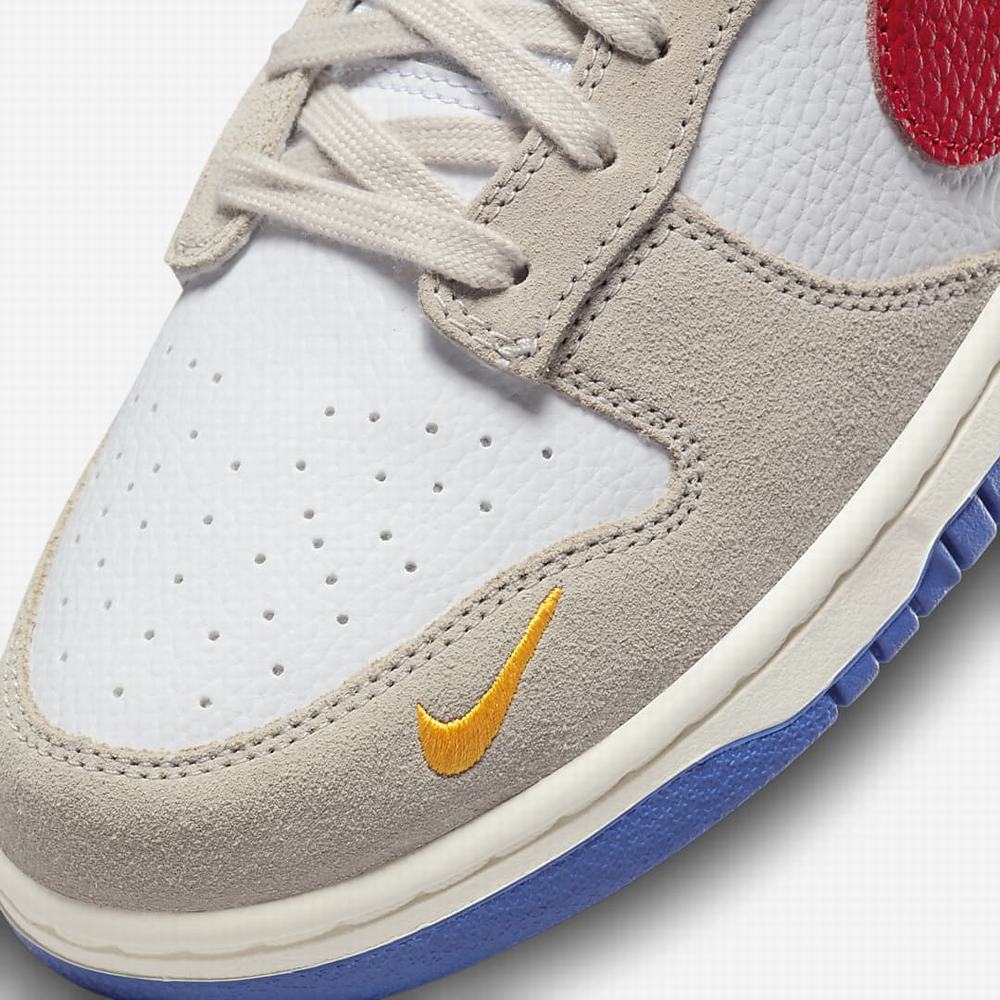 Nike Dunk Low Férfi Utcai Cipő Világos Szürke Fehér Királykék Piros | NI0546-B78