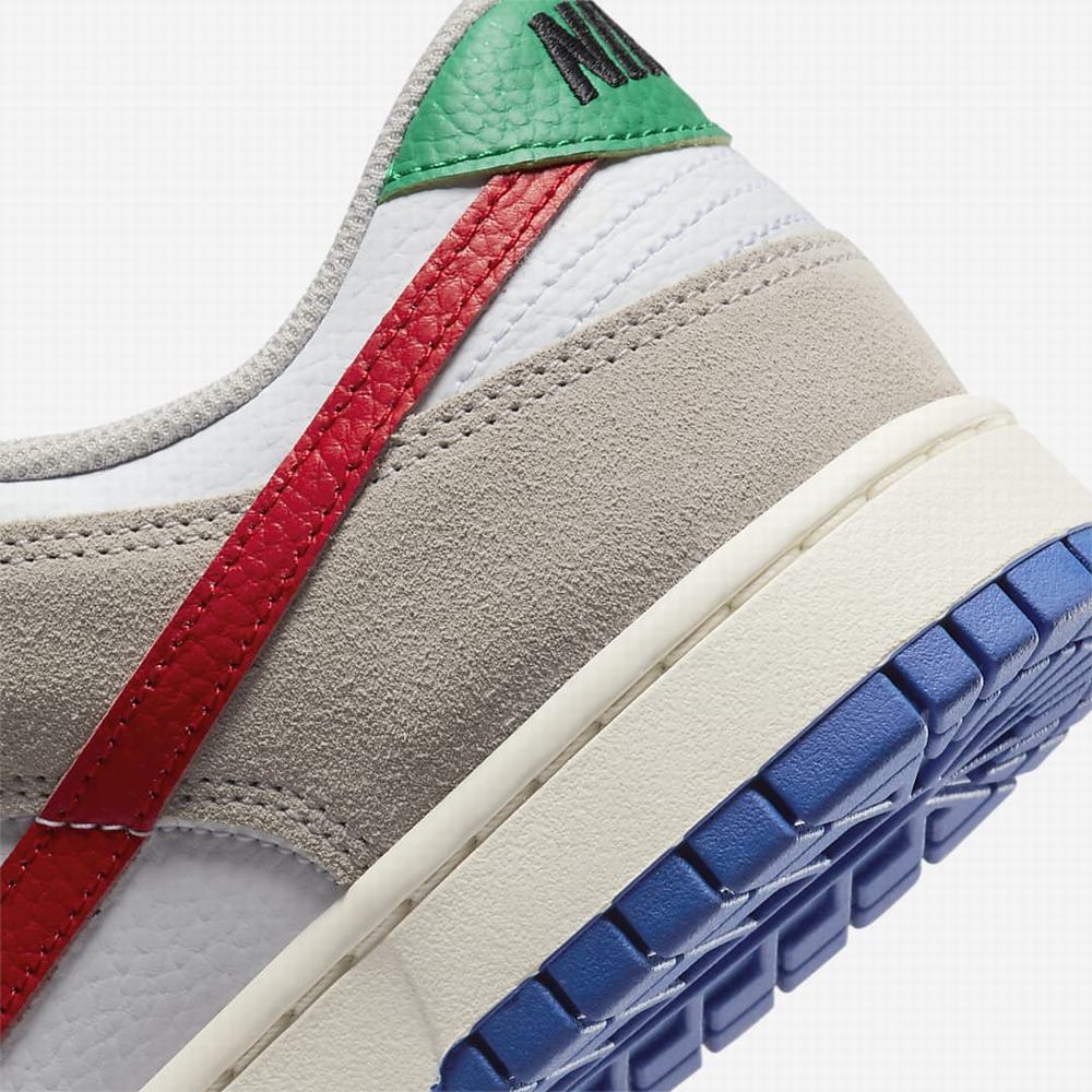 Nike Dunk Low Férfi Utcai Cipő Világos Szürke Fehér Királykék Piros | NI0546-B78