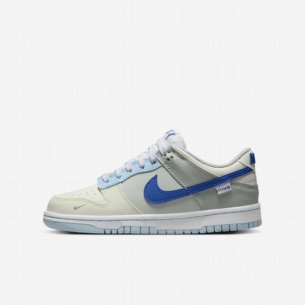 Nike Dunk Low Gyerek Utcai Cipő Fehér Királykék | NI0935-M92