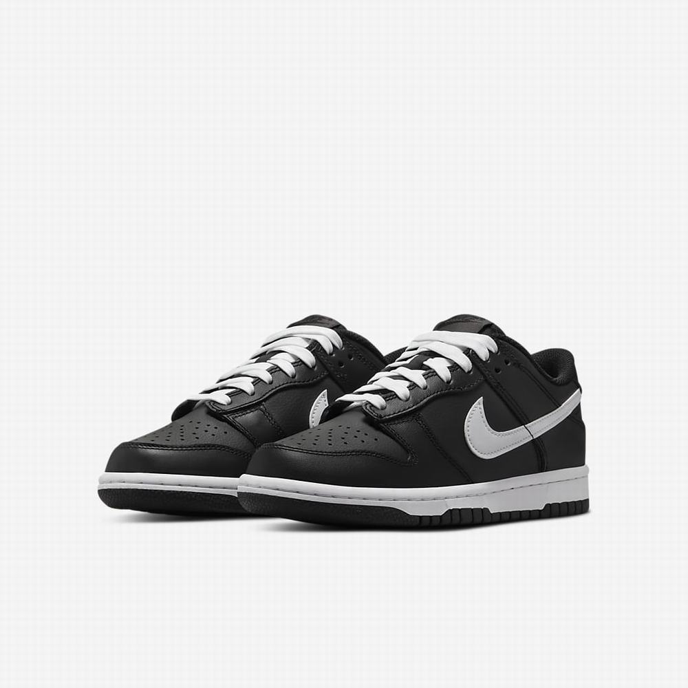 Nike Dunk Low Gyerek Utcai Cipő Fekete Fehér | NI1768-F48