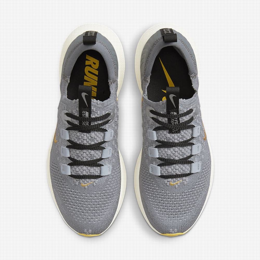 Nike Escape Run Flyknit Női Futócipő Szürke Szürke Fekete Metal Arany | NI5130-Z71