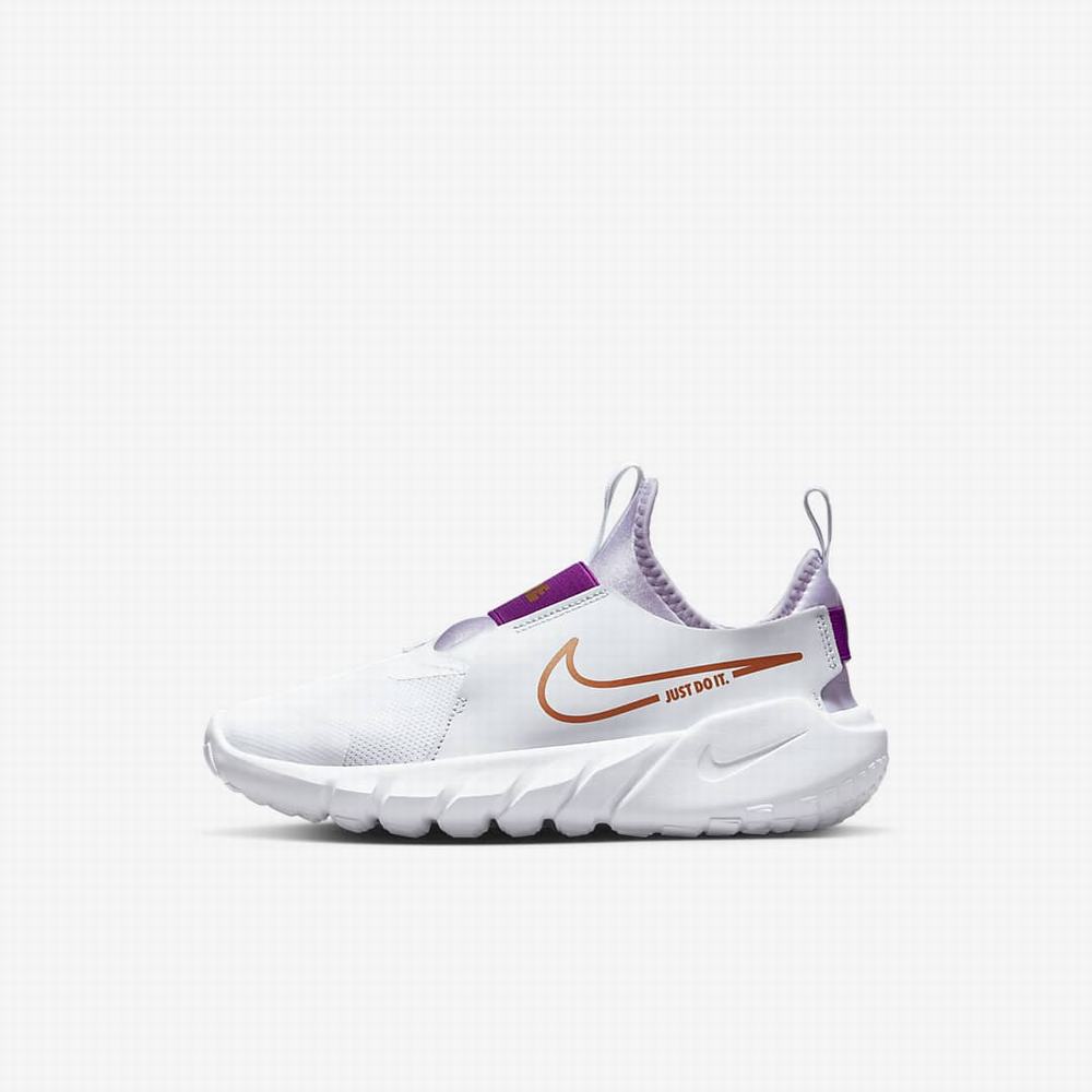 Nike Flex Runner 2 Gyerek Futócipő Fehér Lila Metal Réz | NI5418-C70