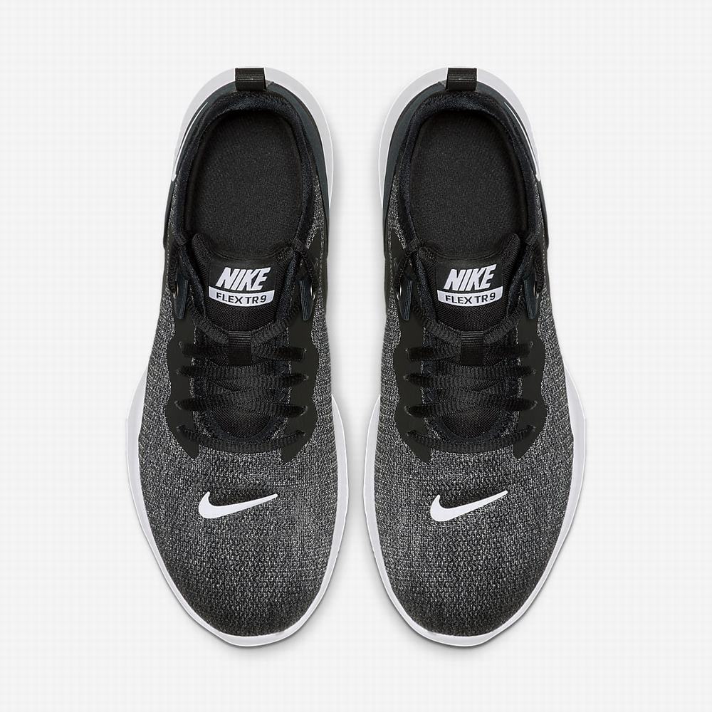Nike Flex TR 9 Női Edzőcipő Fekete Sötétszürke Fehér | NI8925-T46