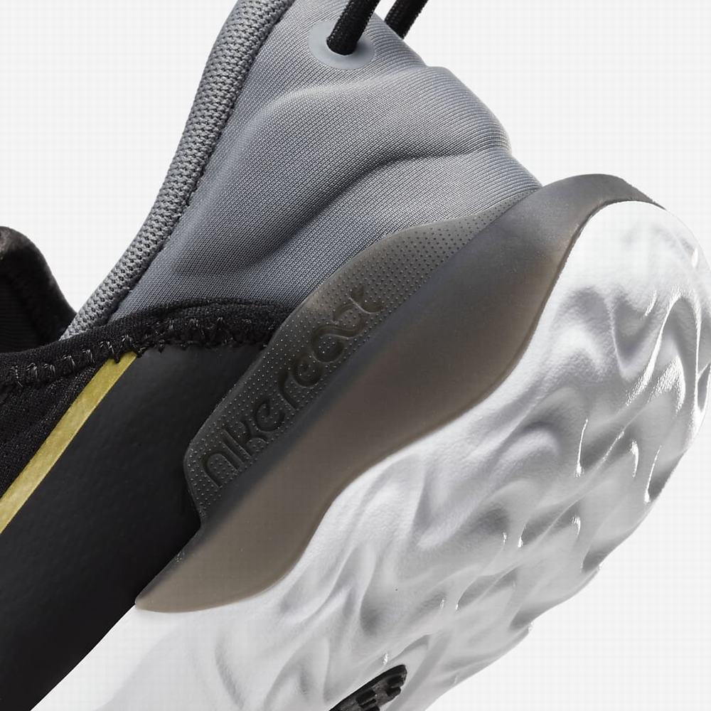 Nike Flow Gyerek Futócipő Fekete Szürke Fehér Metal Arany | NI7964-P58