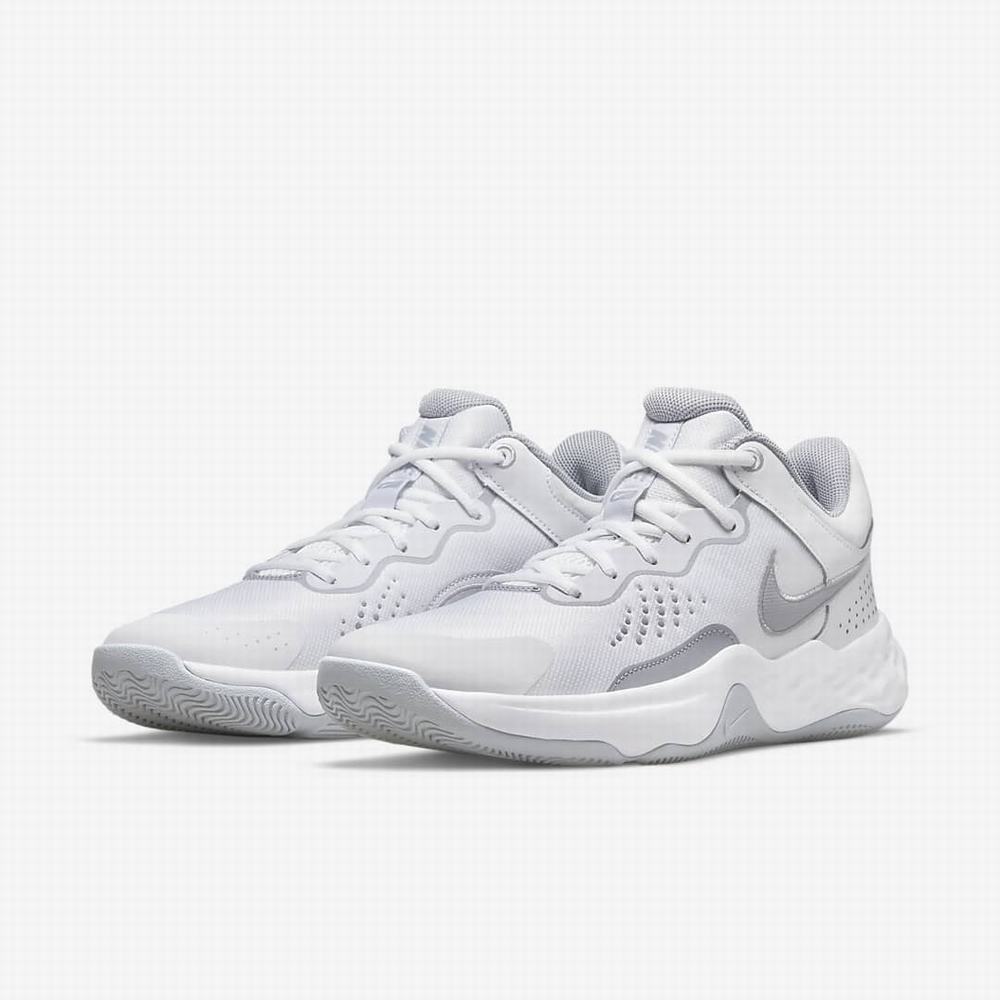 Nike Fly.By Mid 3 Férfi Kosárlabda Cipő Fehér Szürke | NI0761-R95
