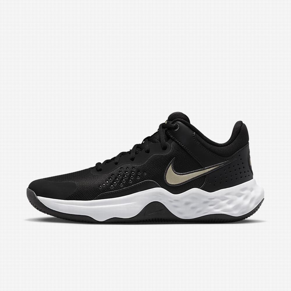 Nike Fly.By Mid 3 Férfi Kosárlabda Cipő Fekete Sötétszürke Fehér Metal Arany | NI4326-T68