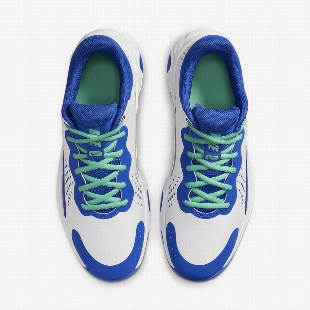 Nike Fly.By Mid 3 Férfi Kosárlabda Cipő Fehér Zöld Királykék | NI6327-W90
