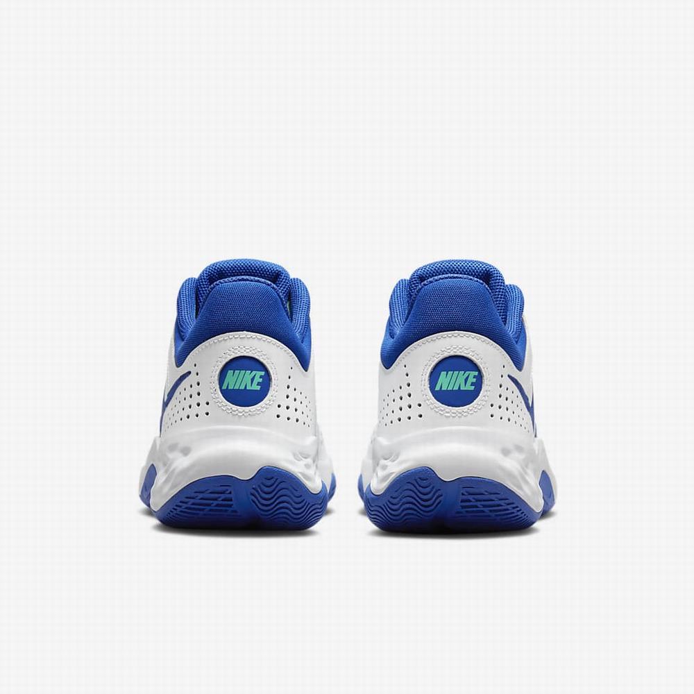 Nike Fly.By Mid 3 Férfi Kosárlabda Cipő Fehér Zöld Királykék | NI6327-W90