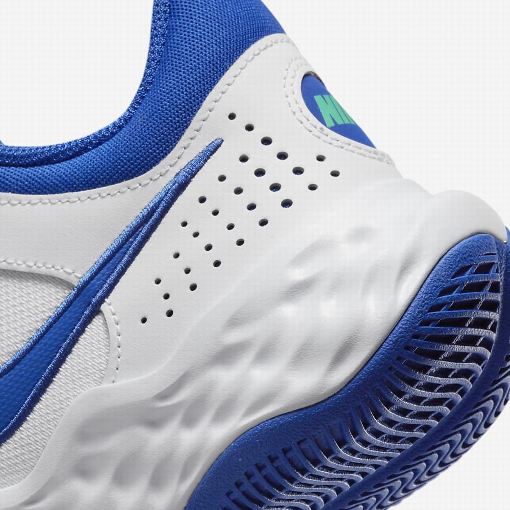 Nike Fly.By Mid 3 Férfi Kosárlabda Cipő Fehér Zöld Királykék | NI6327-W90