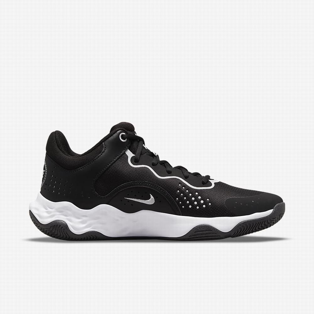 Nike Fly.By Mid 3 Férfi Kosárlabda Cipő Fekete Fehér | NI9675-E41