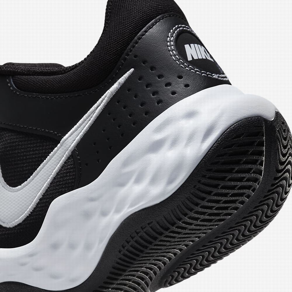 Nike Fly.By Mid 3 Férfi Kosárlabda Cipő Fekete Fehér | NI9675-E41