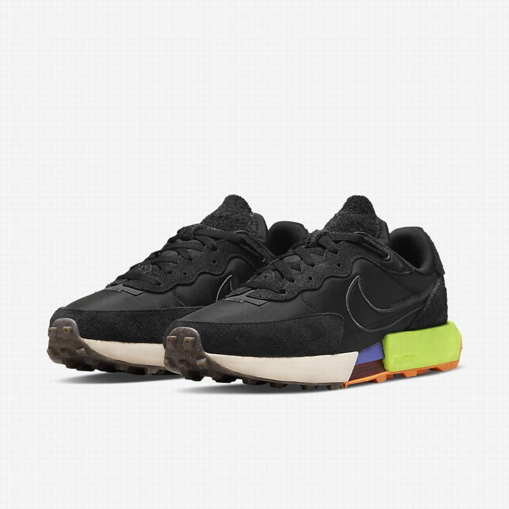 Nike Fontanka Waffle Női Utcai Cipő Fekete Sötétszürke Fekete | NI5064-K03