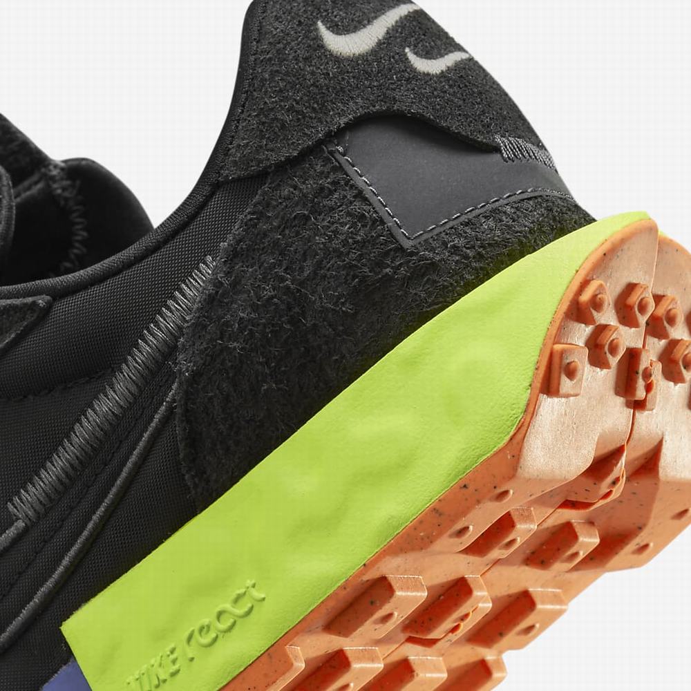 Nike Fontanka Waffle Női Utcai Cipő Fekete Sötétszürke Fekete | NI5064-K03