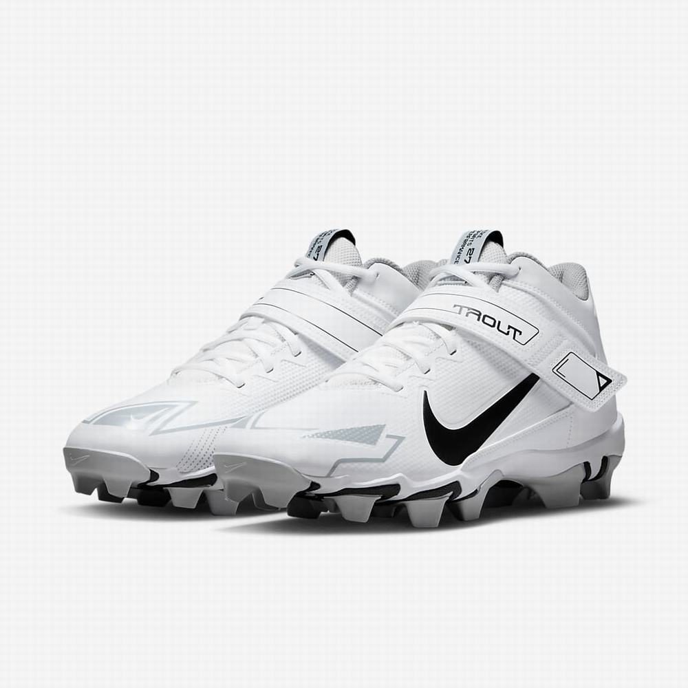 Nike Force Trout 8 Keystone Férfi Baseball Cipő Fehér Szürke Platina Fekete | NI3104-L63
