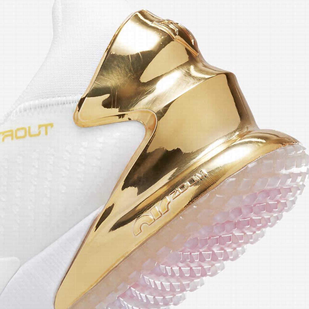 Nike Force Zoom Trout 8 Turf Férfi Baseball Cipő Fehér Fekete Világos Piros | NI7915-H84