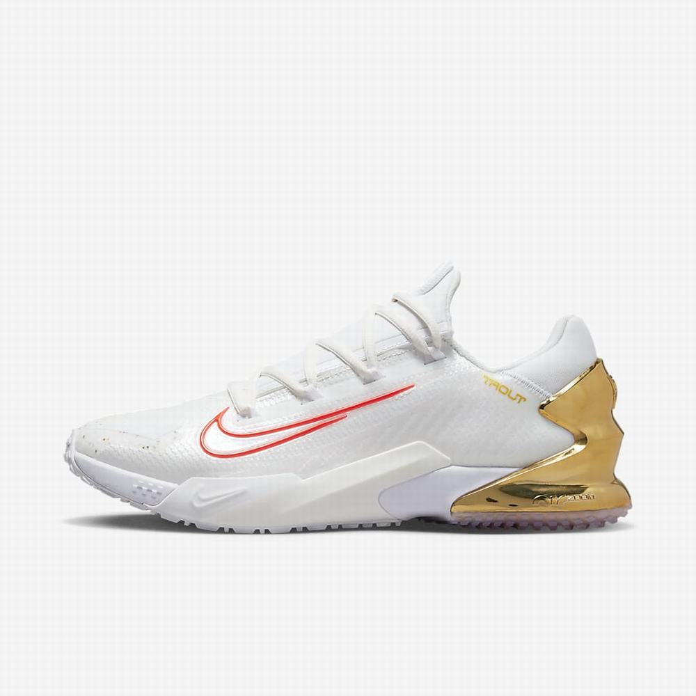 Nike Force Zoom Trout 8 Turf Férfi Baseball Cipő Fehér Fekete Világos Piros | NI7915-H84