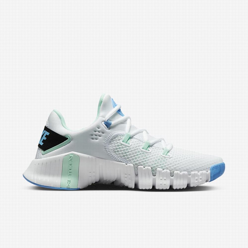 Nike Free Metcon 4 Női Edzőcipő Fehér Menta Kék Metal Titán | NI2458-X85