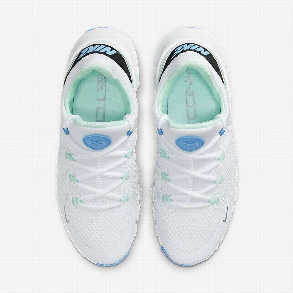 Nike Free Metcon 4 Női Edzőcipő Fehér Menta Kék Metal Titán | NI2458-X85