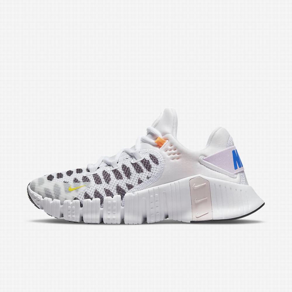 Nike Free Metcon 4 Női Edzőcipő Fekete Fehér Kék Sárga | NI1390-S50