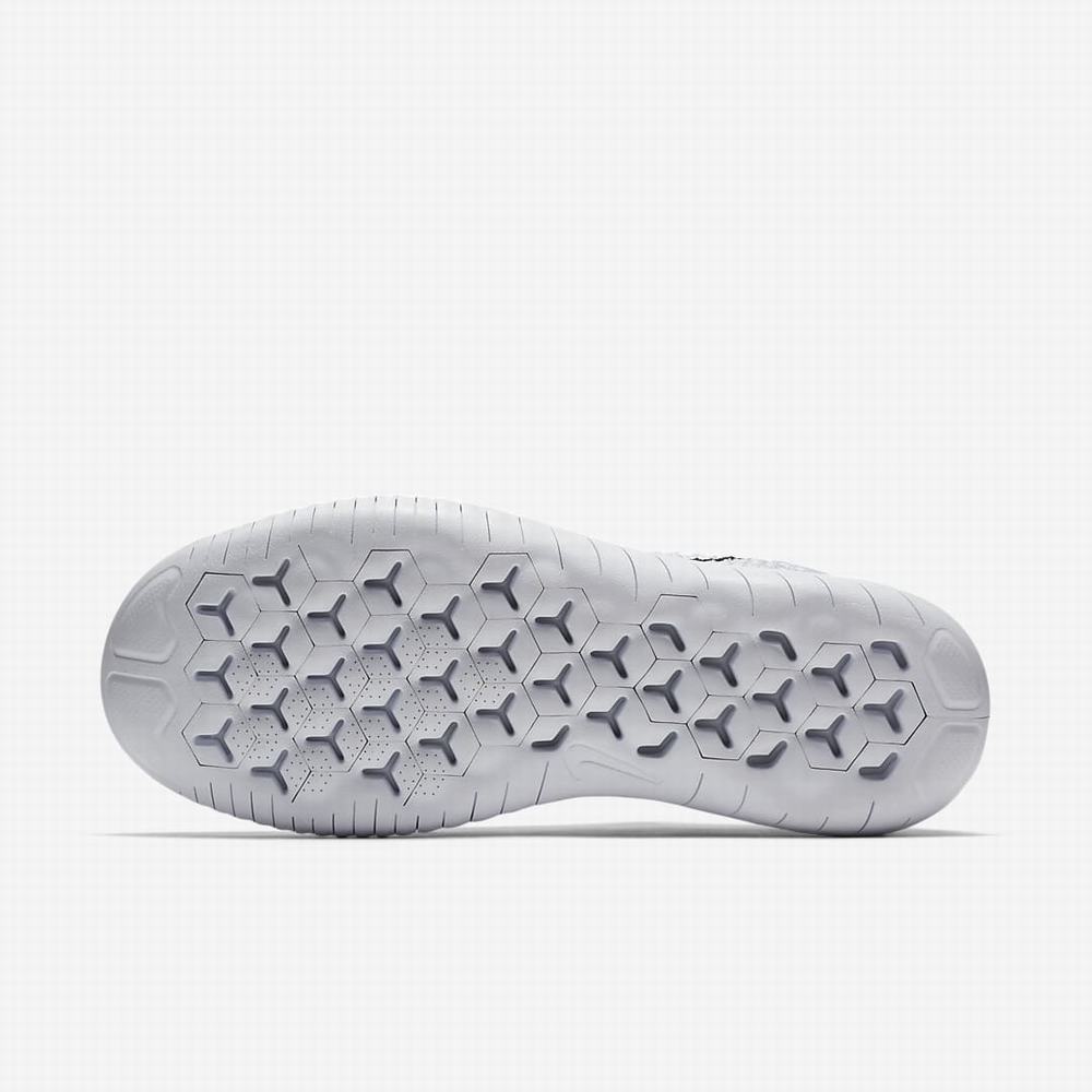 Nike Free RN Flyknit 2018 Női Futócipő Fehér Platina Fekete | NI4906-V93