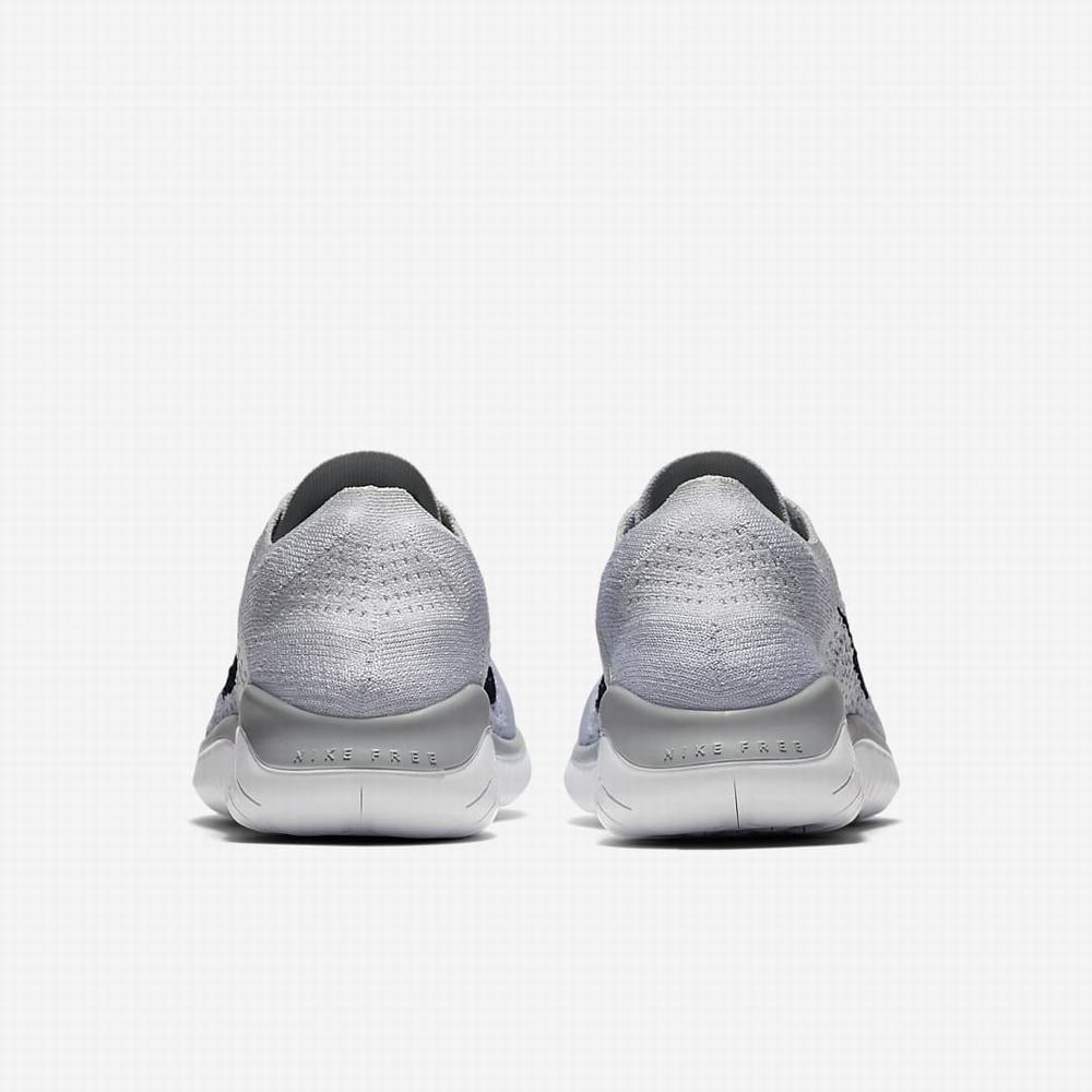 Nike Free RN Flyknit 2018 Női Futócipő Fehér Platina Fekete | NI4906-V93