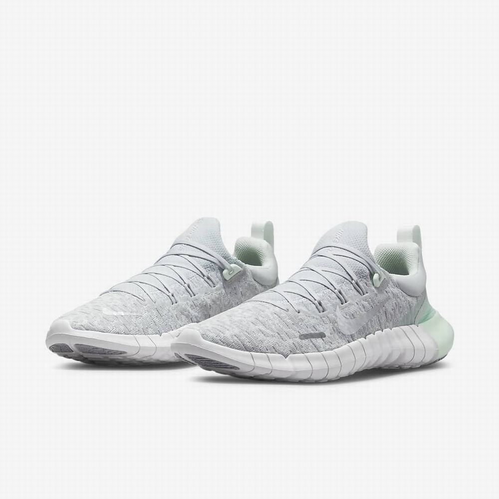 Nike Free Run 5.0 Női Futócipő Platina Zöld Menta Fehér | NI7386-R59