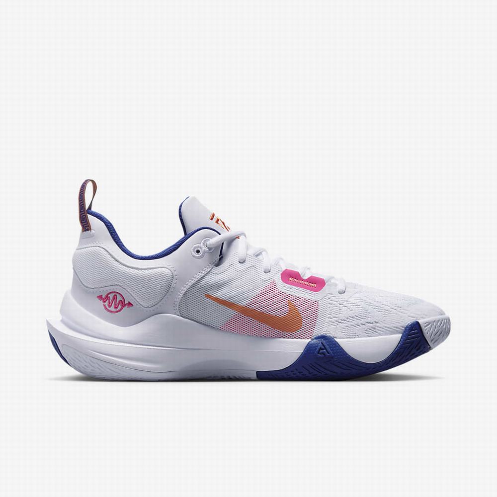 Nike Giannis Immortality 2 Férfi Kosárlabda Cipő Fehér Királykék Rózsaszín Metal Titán | NI7056-F49