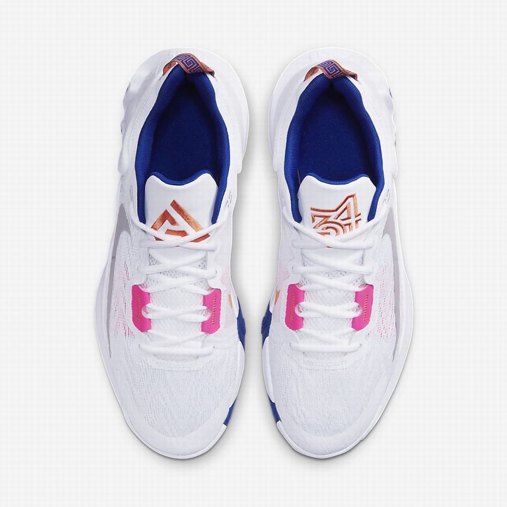 Nike Giannis Immortality 2 Férfi Kosárlabda Cipő Fehér Királykék Rózsaszín Metal Titán | NI7056-F49