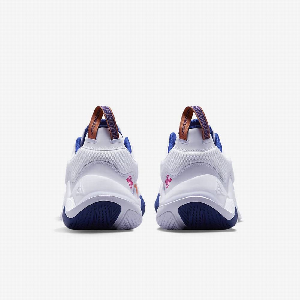 Nike Giannis Immortality 2 Férfi Kosárlabda Cipő Fehér Királykék Rózsaszín Metal Titán | NI7056-F49