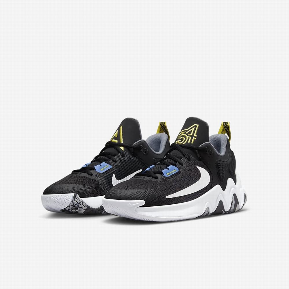 Nike Giannis Immortality 2 Gyerek Kosárlabda Cipő Fekete Kék Szürke Fehér | NI5071-A37