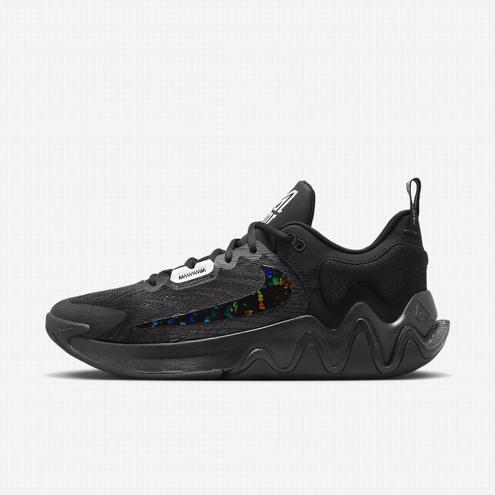 Nike Giannis Immortality 2 Női Kosárlabda Cipő Fekete Szürke Fehér Fekete | NI1904-D84