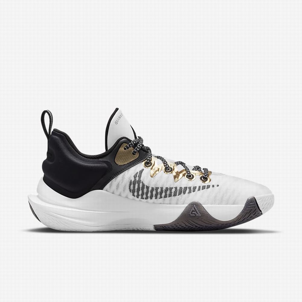 Nike Giannis Immortality Férfi Kosárlabda Cipő Fehér Fekete Metal Arany | NI7321-M75