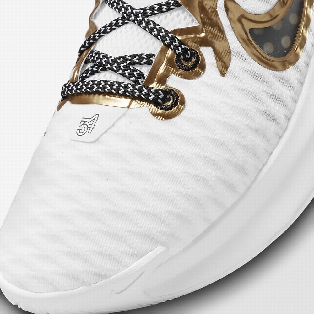 Nike Giannis Immortality Férfi Kosárlabda Cipő Fehér Fekete Metal Arany | NI7321-M75